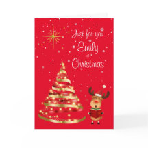 Navidades de renos Carol Singer tarjeta de saludo