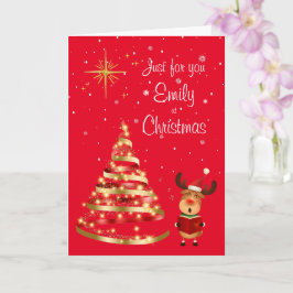 Navidades de renos Carol Singer tarjeta de saludo