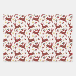 Navidades de renos cubiertos de hojas de papel