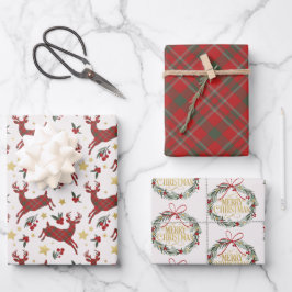 Navidades de renos cubiertos de hojas de papel