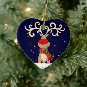 Navidades de renos de nariz roja ornamento de vís