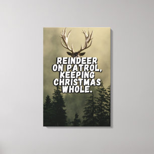 Navidades de renos declaran arte de pared de lienz