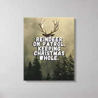 Navidades de renos divertidos y arte en pared de l