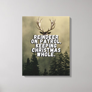 Navidades de renos divertidos y arte en pared de l