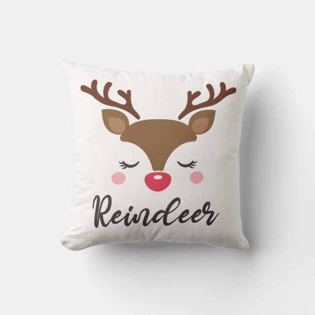 Navidades de renos lanzan almohada (Anverso)
