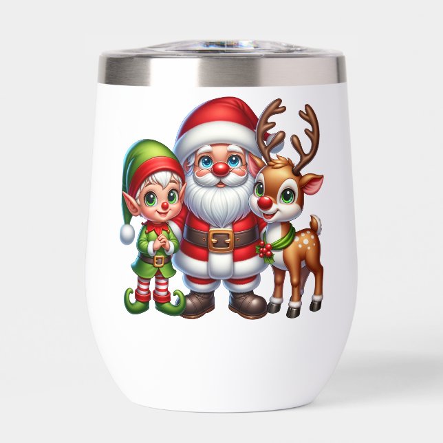 Navidades de renos y de Santa Elf personalizados (Frente)