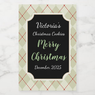 Navidades de Retro Jar Cocinando etiquetas Pegatin