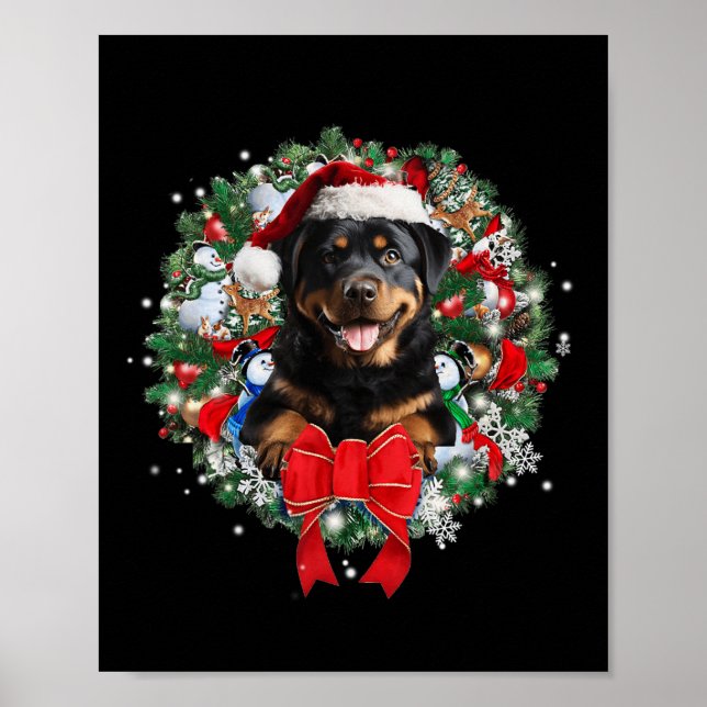 Navidades de Rottweiler Wreath Decoración Navidad  (Frente)