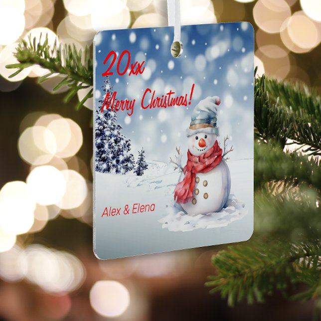 Navidades de Rudolph foto de nieve Ornamento Metal (Subido por el creador)