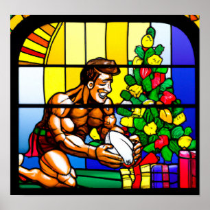 Navidades de rugby - Impresión de pintura de rugby