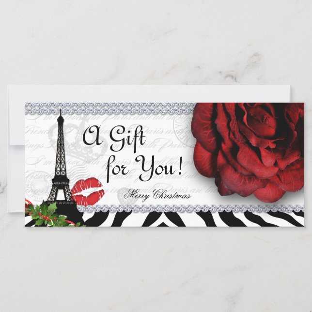 Navidades de salón Certificado de Regalo Torre Eif (Anverso)