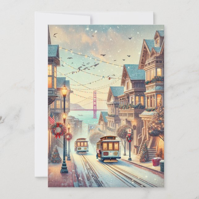 Navidades de San Francisco, tarjeta de vacaciones  (Anverso)