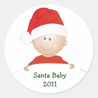 navidades de "Santa Bebé" Pegatinas de Baby Shower