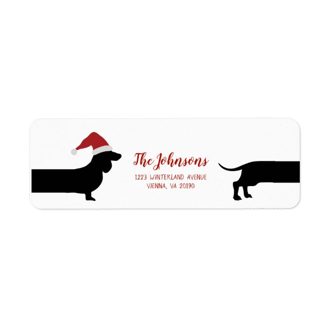 Navidades de Santa Dachshund devuelven la etiqueta (Frente)