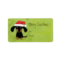 Navidades de Santa Dachshund Etiqueta de regalo Pe