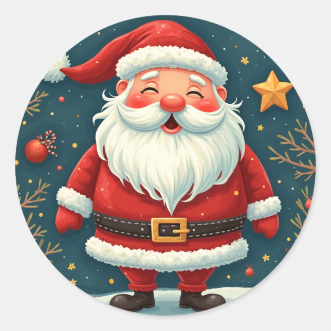 Navidades de Santa Gift Wraping Pegatinas (Anverso)