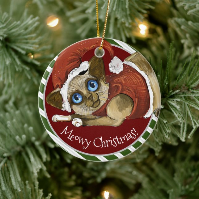 Navidades de Santa Hat&Coat Ornamento de cerámica  (Árbol)