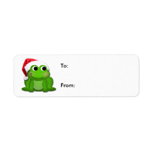 Navidades de Santa Hat Froggy de regalo Pegatinas
