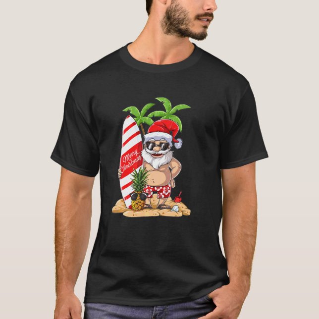 Navidades de Santa Hawái suéter Navidades Tee (Anverso)
