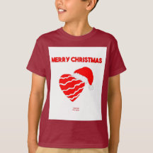Navidades de Santa Heart Boys Maroon Camiseta Bási