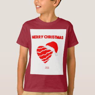 Navidades de Santa Heart Boys Maroon Camiseta Bási