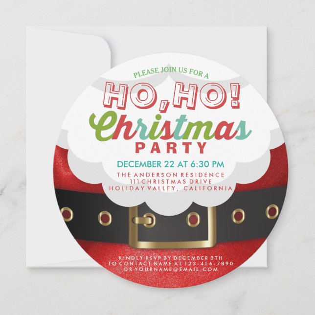 Navidades de Santa Ho e invitación a fiesta de Año (Anverso)