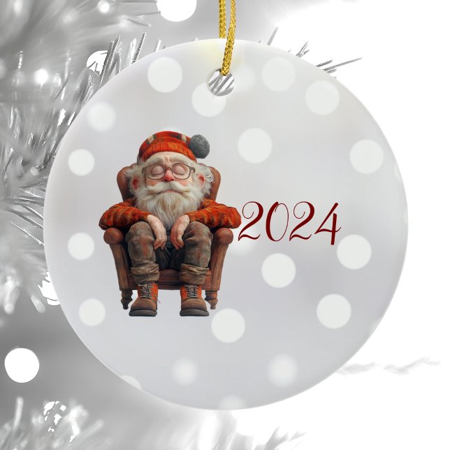 Navidades de Santa II Cansados Ornamento cerámico  (Subido por el creador)