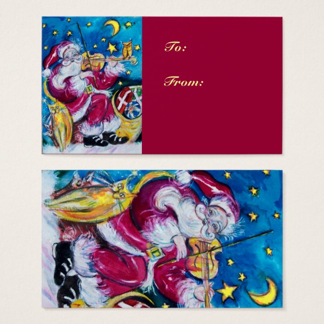 NAVIDADES de SANTA INSPIRADOS Nocturna Azul Rojo (Anverso y reverso)