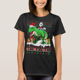 Navidades de Santa Samoyed Riding T-rex Sweater Lo