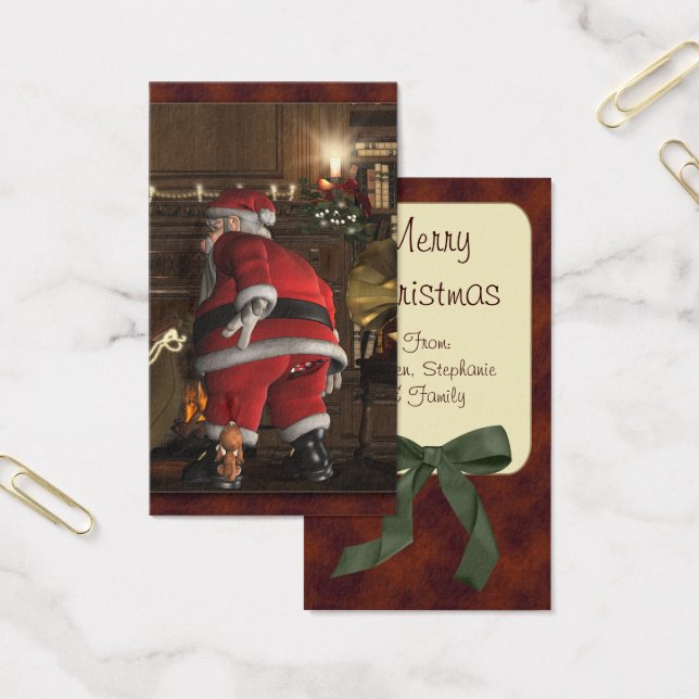 Navidades de Santas Etiqueta de Cachorro (Oficina)