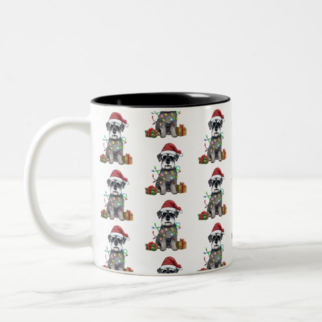 Navidades de Schnauzer en la taza de café (Izquierda)