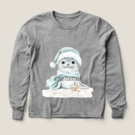 Navidades de sellos de sombrero azul blanco Santa 