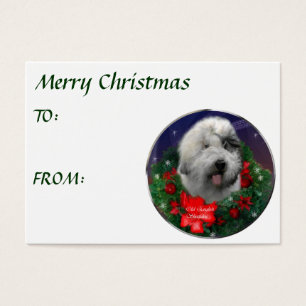 Navidades de Sheepdog ingleses viejos regalos