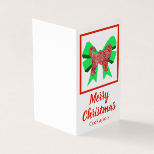 Navidades de silueta de Cockapoo Perro y etiqueta