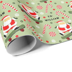 Navidades de skateboard regalo Papel de ajuste