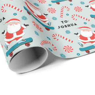 Navidades de skateboard regalo Papel de ajuste