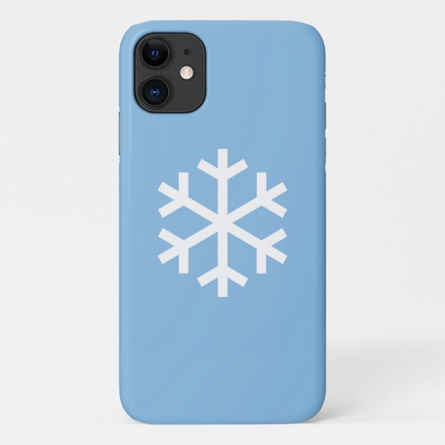 Navidades de Snowflake Blue iPhone 11 Funda (Reverso)