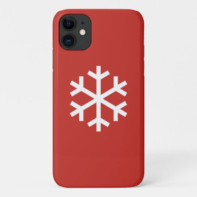 Navidades de Snowflake Red iPhone 11 Funda (Reverso)