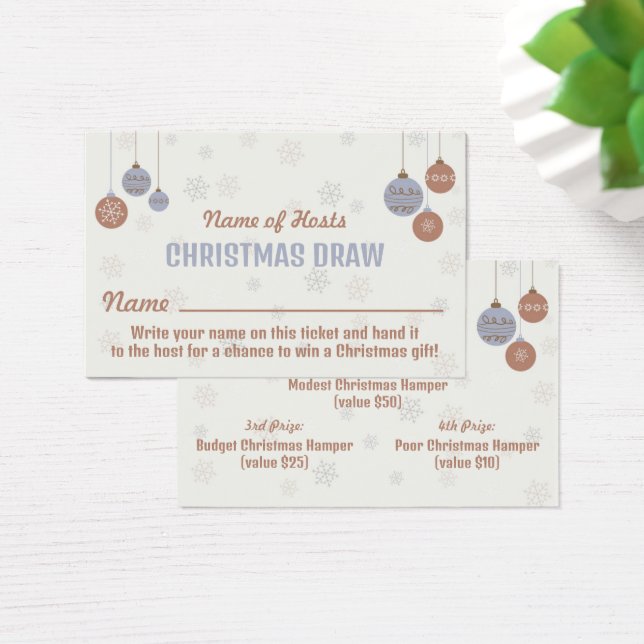 Navidades de Snowflake y Bauble Fiesta Raffle (Escritorio)