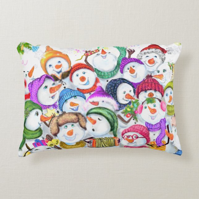 Navidades de Snowman acentúan regalo de almohada (Anverso)