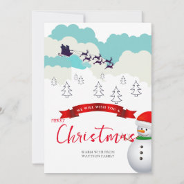 navidades de snowman deseando tarjeta