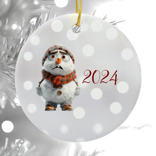Navidades de Snowman ornamento cerámico Elf
