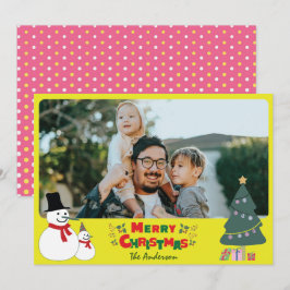 Navidades de Snowman saludan la tarjeta de vacacio