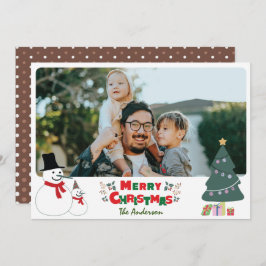 Navidades de Snowman saludan la tarjeta de vacacio