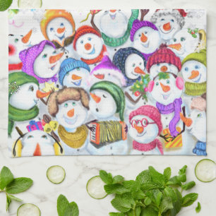 Navidades de Snowmans felices toalla de cocina Fie