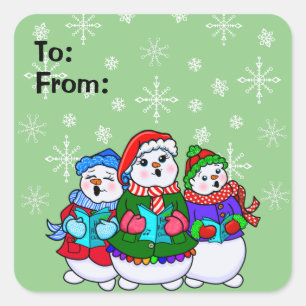 Navidades de Snowpeople cantan con Pegatinas de et
