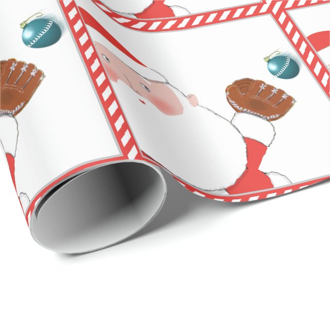 Navidades de softbol regalo papel de ajuste (Esquina del rollo)