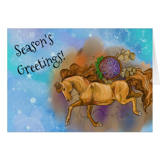 Navidades de Sorrel Horse Dreamcatcher (Anverso (Horizontal))