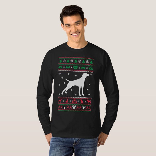 Navidades de suéter feo de perro puntero (Anverso completo)