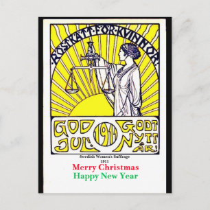 Navidades de sufraga suecos vintage Copia postal